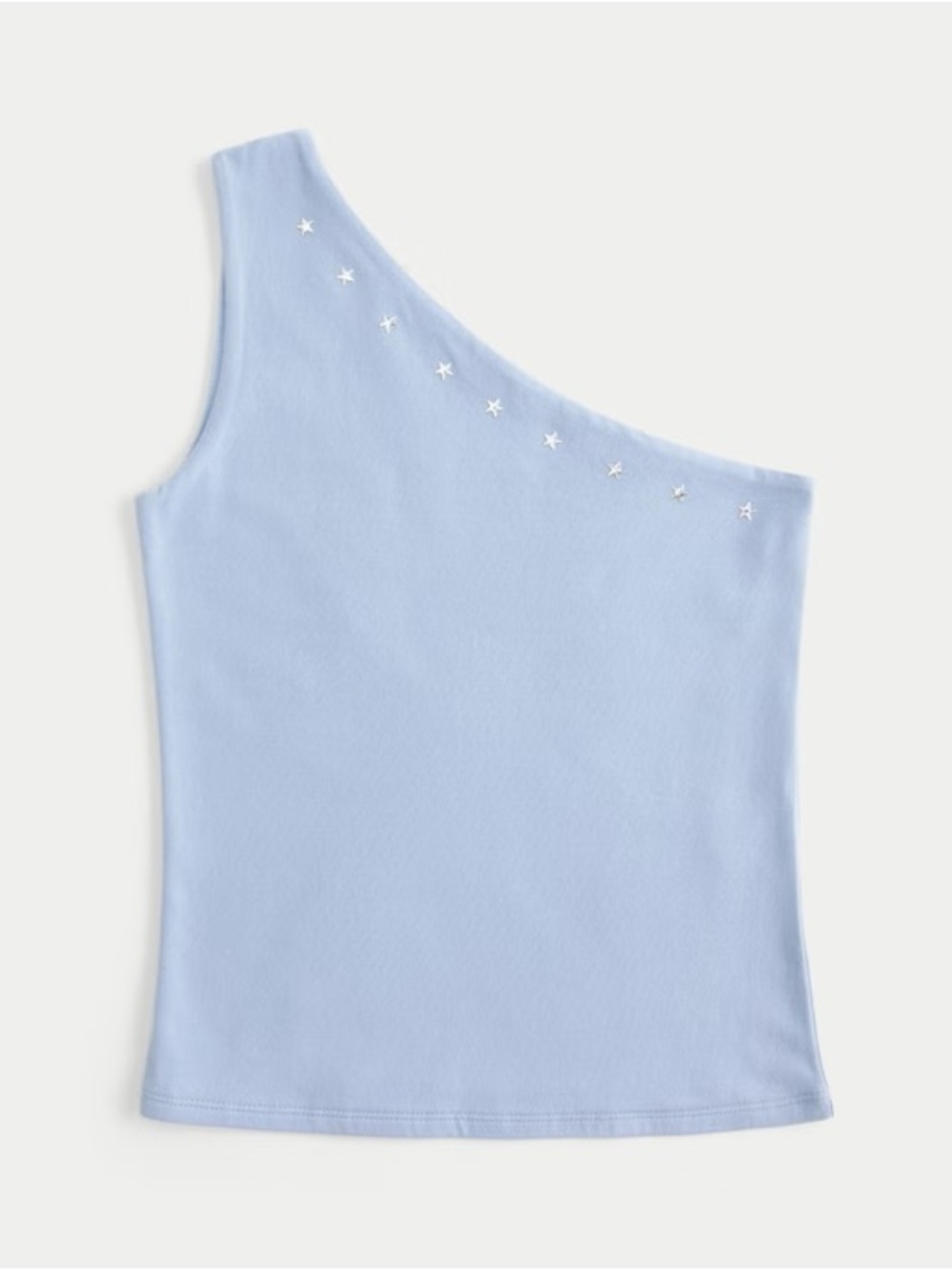 Hollister One-Shoulder Light Blue Star-Accent Tank
